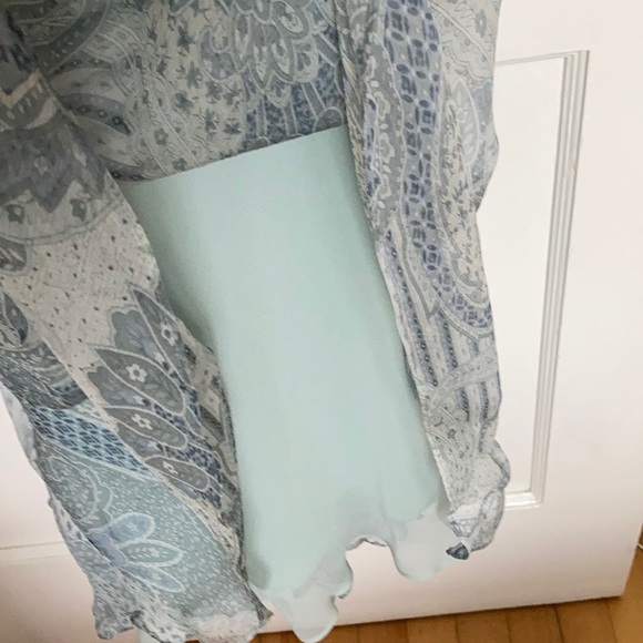 Carmen Marc Valvo Blue Paisley Gown - Picture 7 of 12